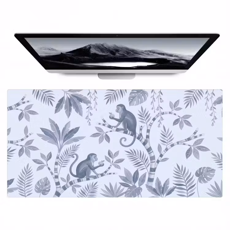 Aap - Boom - Bladeren - Jungle - Illustratie Muismat XXL klein -zzz3d