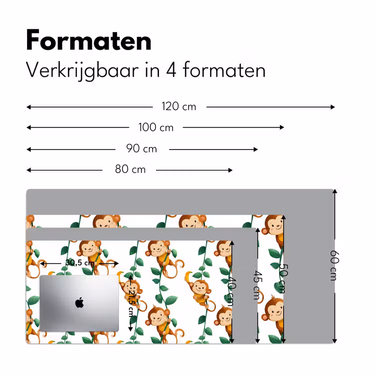 Apen - Lianen - Kleurrijk Muismat XXL klein 681 -sfeer5