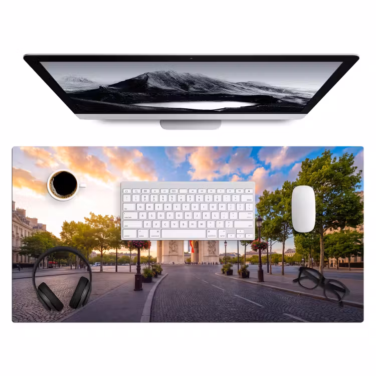 Monument - Parijs - Zonsondergang - Architectuur - Goud Muismat XXL klein -3d