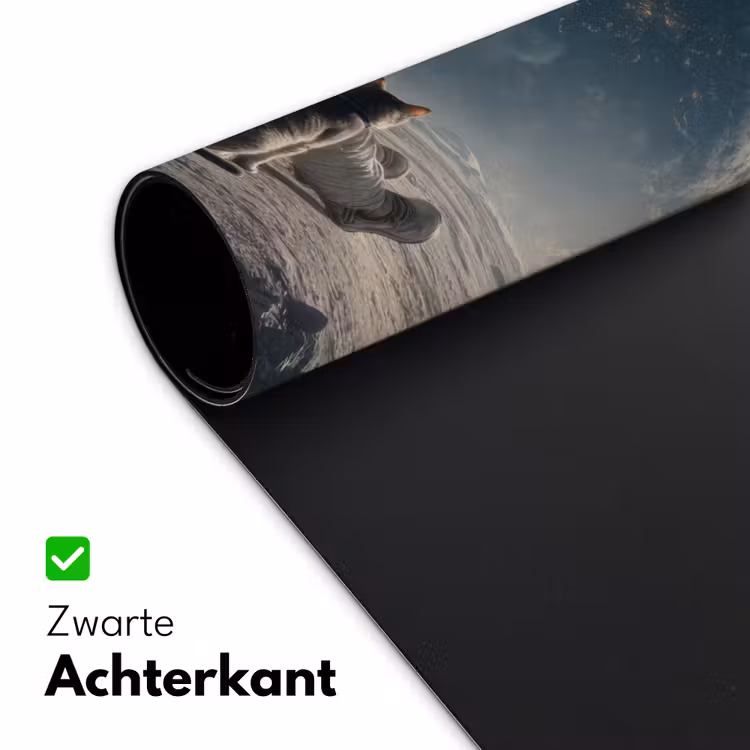 Maan - Kat - Astronaut - Ruimte Muismat XXL klein -sfeer2