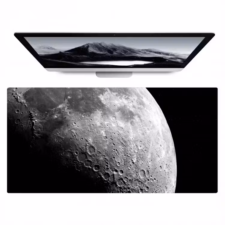 Desk Mat - Moon - Craters - Space - Maan - Kraters - Ruimte Muismat XXL klein