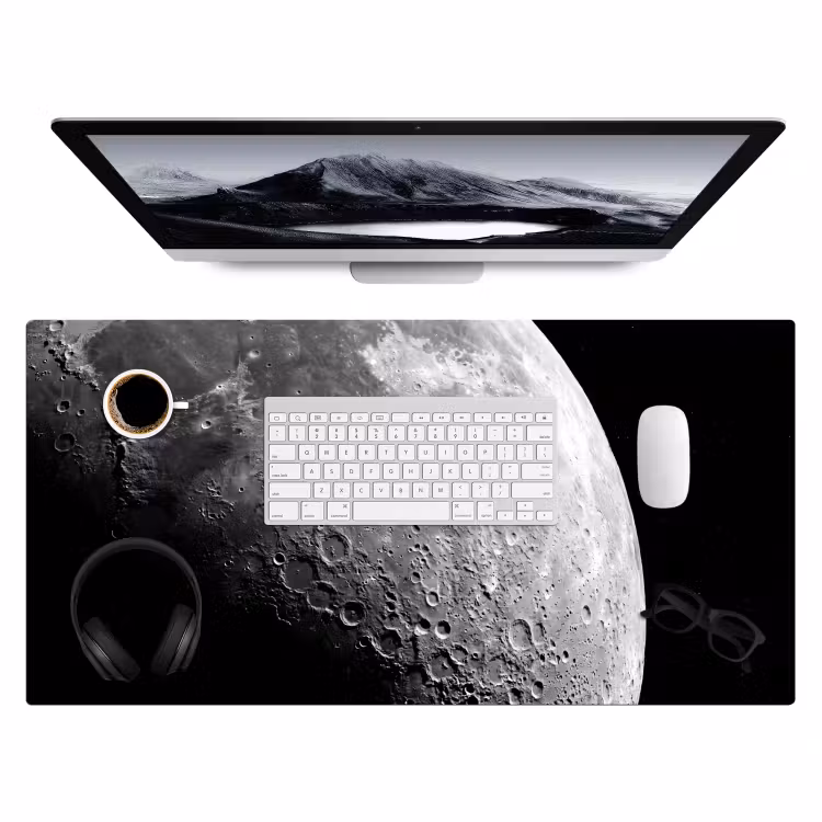 Desk Mat - Moon - Craters - Space - Maan - Kraters - Ruimte Muismat XXL klein