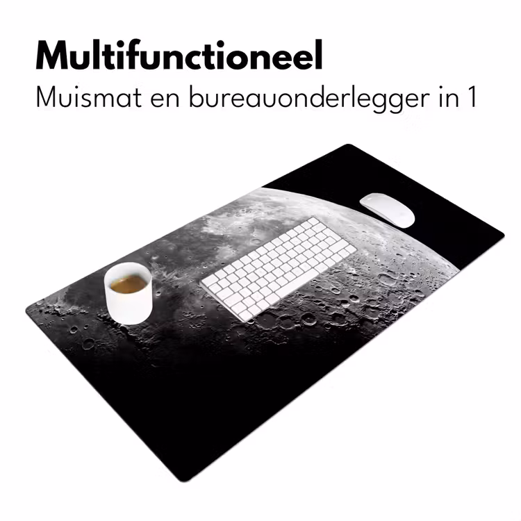 Desk Mat - Moon - Craters - Space - Maan - Kraters - Ruimte Muismat XXL klein