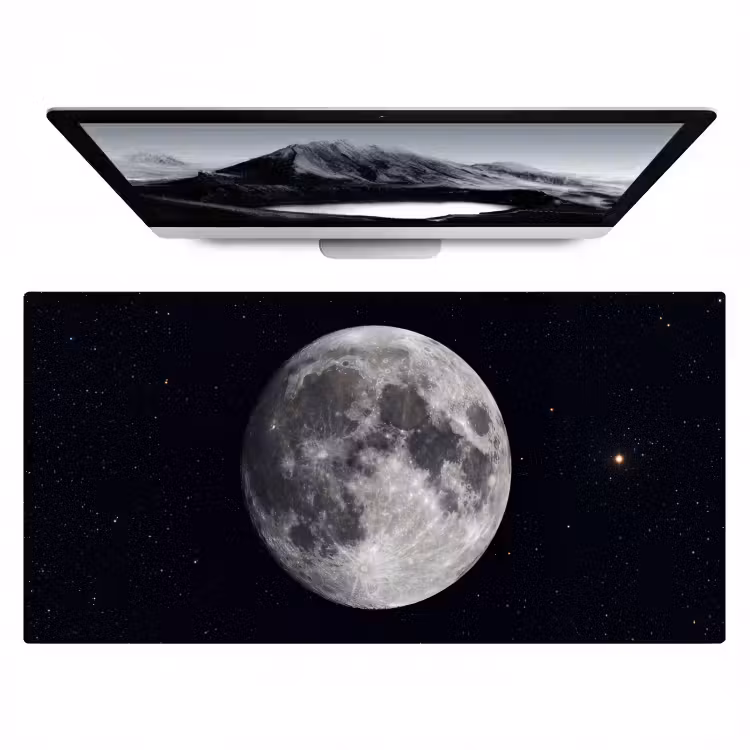 Desk Mat - Moon - Stars - Space - Maan - Sterren - Ruimte Muismat XXL klein