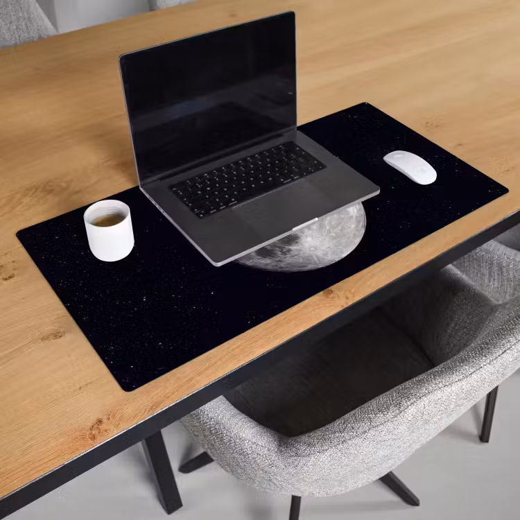 Desk Mat - Moon - Stars - Space - Maan - Sterren - Ruimte Muismat XXL klein