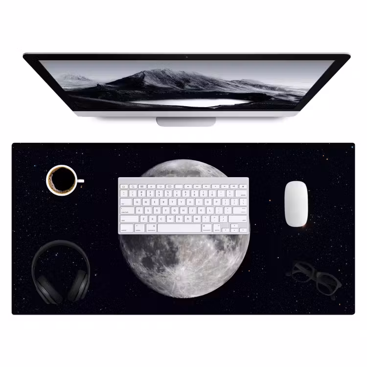 Desk Mat - Moon - Stars - Space - Maan - Sterren - Ruimte Muismat XXL klein