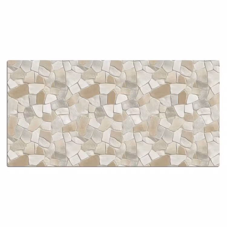 Mozaïek - Stenen - Beige Muismat XXL klein 681 -3d_leeg