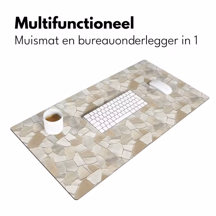 Mozaïek - Stenen - Beige Muismat XXL klein 681 -sfeer4