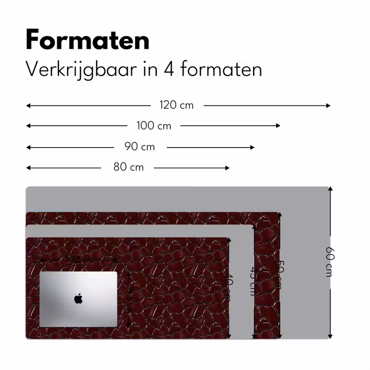 Mozaïek - Tegel - Bordeauxrood Muismat XXL klein 681 -sfeer5