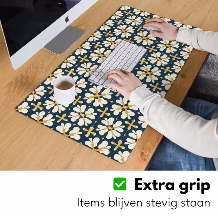 Motief - Tegel - Okergeel Muismat XXL klein 681 -sfeer3