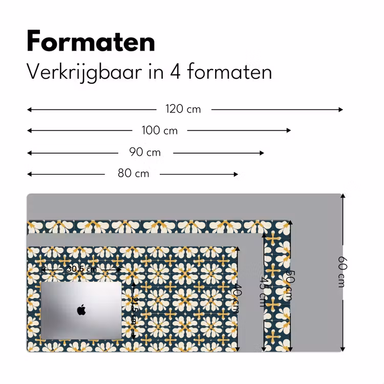 Motief - Tegel - Okergeel Muismat XXL klein 681 -sfeer5
