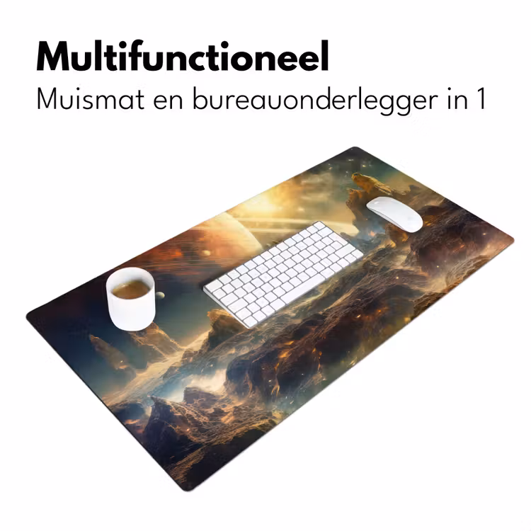 gebergte-planeet-ruimte-sterren Muismat XXL klein -sfeer4