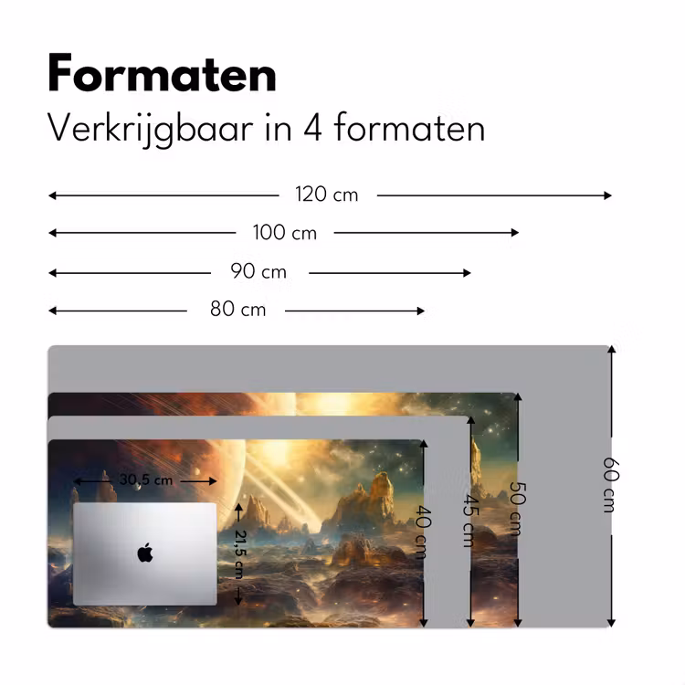 gebergte-planeet-ruimte-sterren Muismat XXL klein -sfeer5