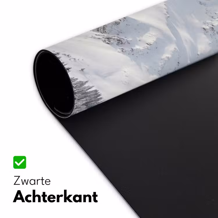 Berg - Sneeuw - Winter - Natuur - Wit Muismat XXL klein -sfeer2