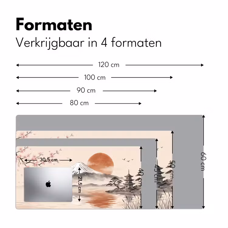 Bergtop - Meer - Bloesem Muismat XXL klein -sfeer5
