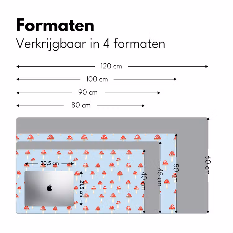 Paddenstoel -Sprookje - Blauw Muismat XXL klein 681 -sfeer5