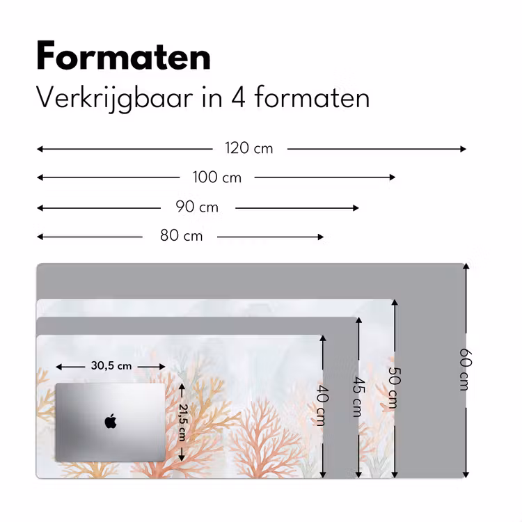 Natuur - Abstract - Aquarel - Organisch - Warm Muismat XXL klein -sfeer5