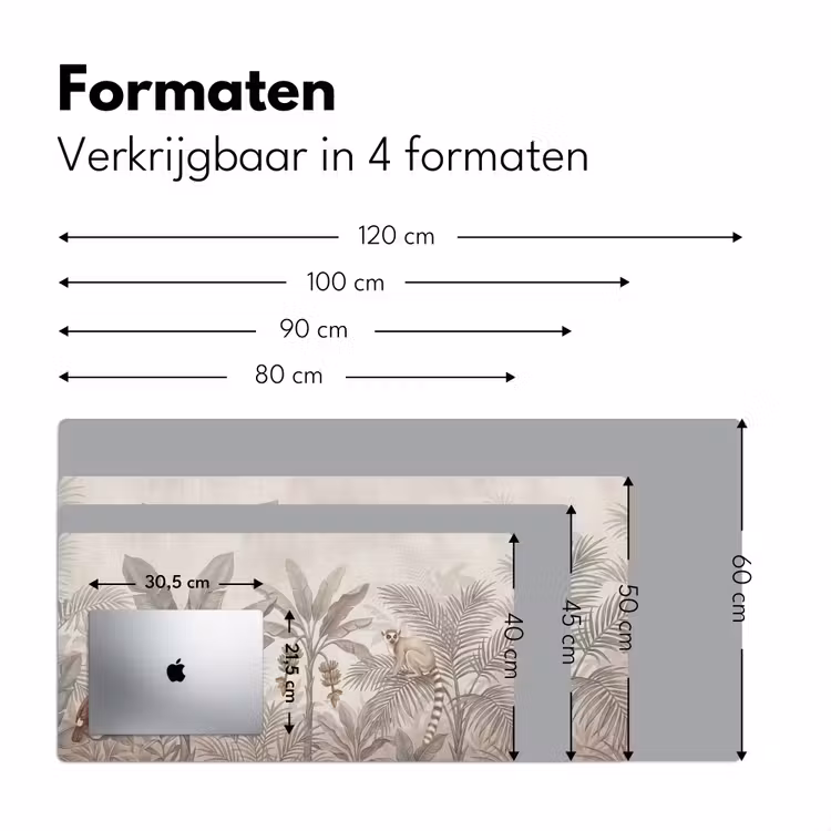 Natuur - Jungle - Ringstaartmaki - Bruin Muismat XXL klein -sfeer5