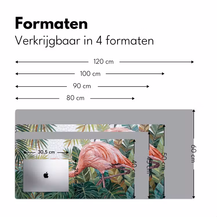 Natuur - Bladeren - Abstract - Groen - Vogel Muismat XXL klein -sfeer5