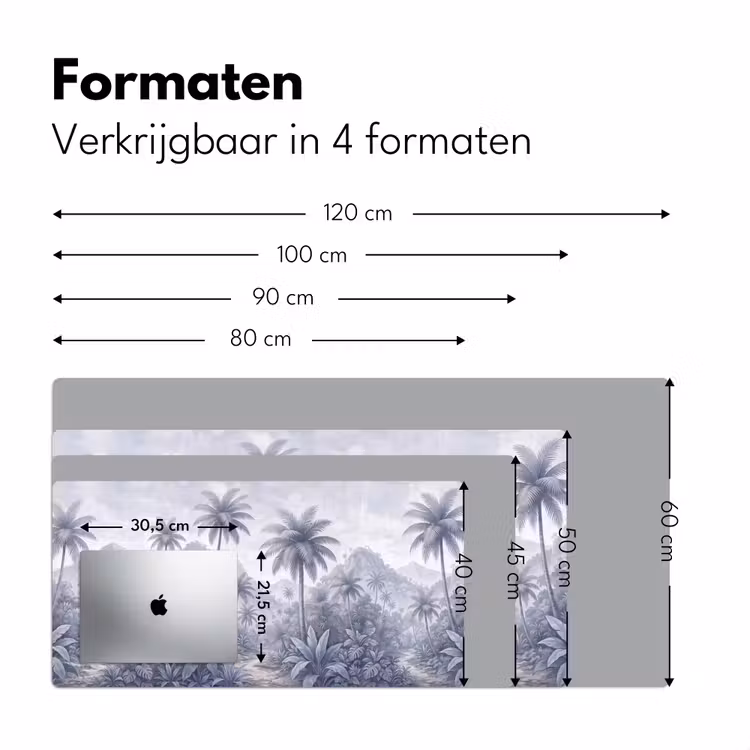 Natuur - Boom - Tropisch - Landschap - Blauw Muismat XXL klein -sfeer5