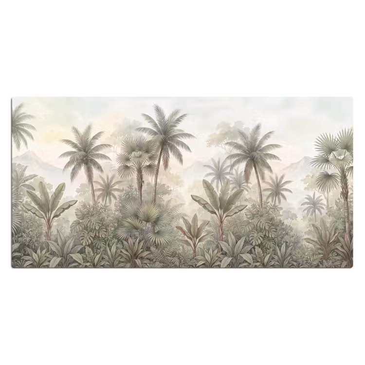 Natuur - Tropisch bos - Landschap - Aquarel - Groen Muismat XXL klein -3d_leeg