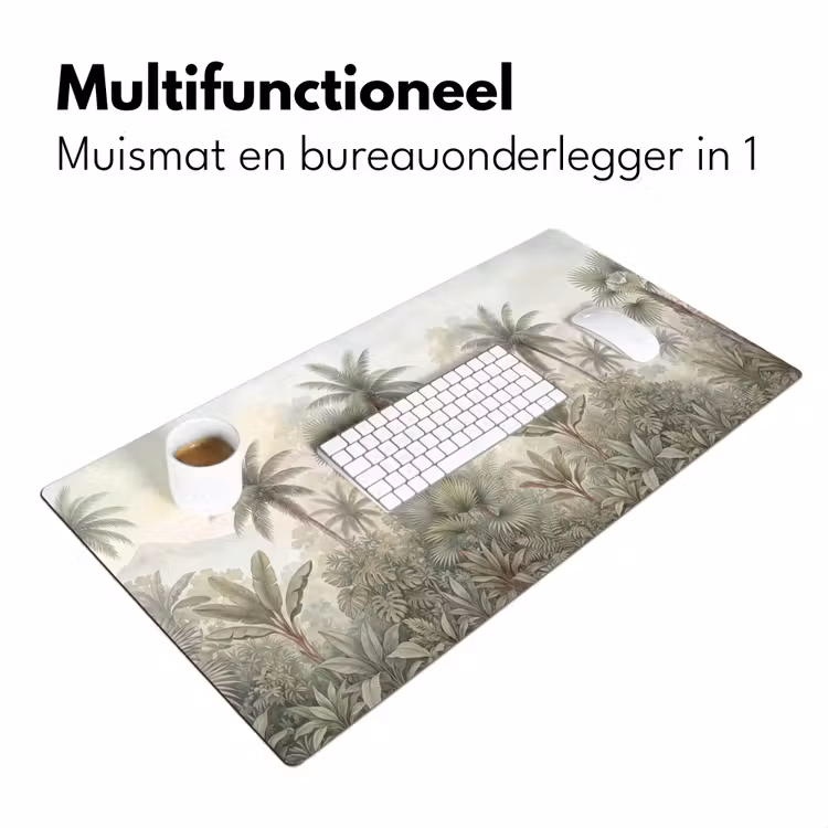 Natuur - Tropisch bos - Landschap - Aquarel - Groen Muismat XXL klein -sfeer4