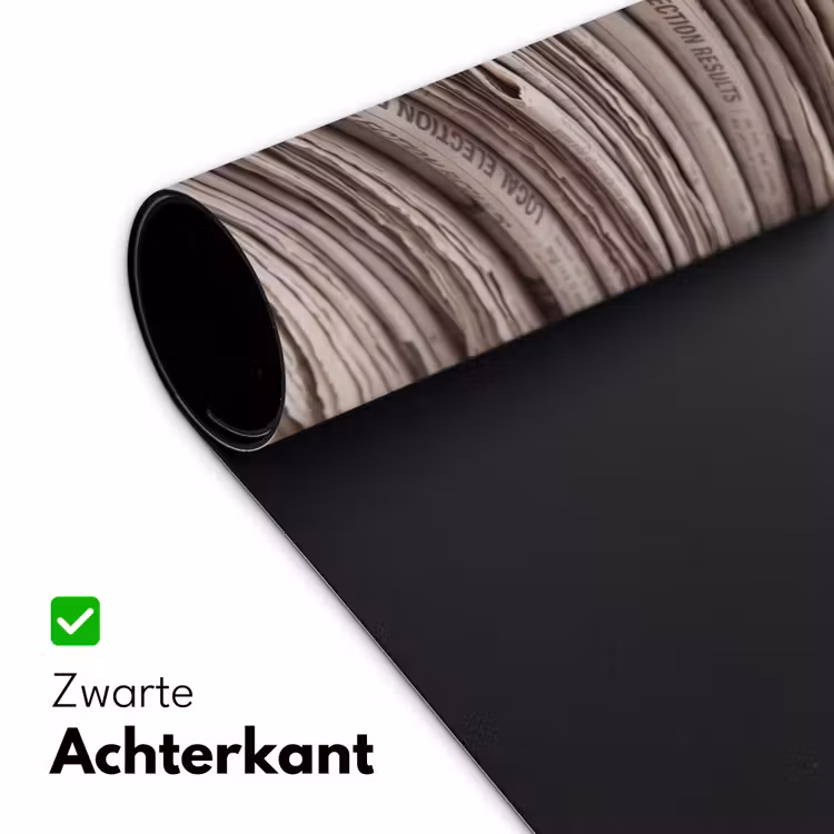 Kranten - Stapel - Nieuws - Vintage - Beige Muismat XXL klein -sfeer2