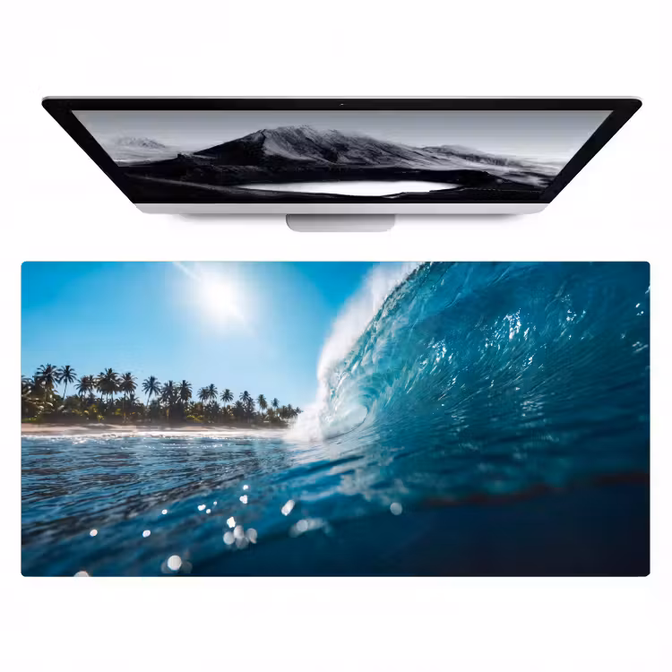 Oceaan - Golf - Strand - Natuur - Blauw Muismat XXL klein -zzz3d