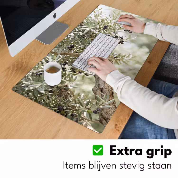 Desk Mat - Olive tree - branch - green - Olijfboom - tak - groen Muismat XXL klein