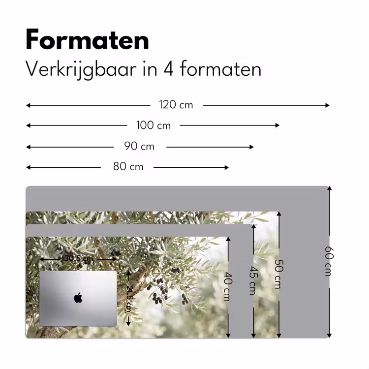Desk Mat - Olive tree - branch - green - Olijfboom - tak - groen Muismat XXL klein