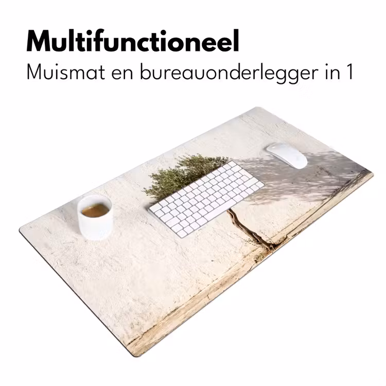 Desk Mat - Olive Tree - Wall - White - Olijfboom - muur - wit Muismat XXL klein