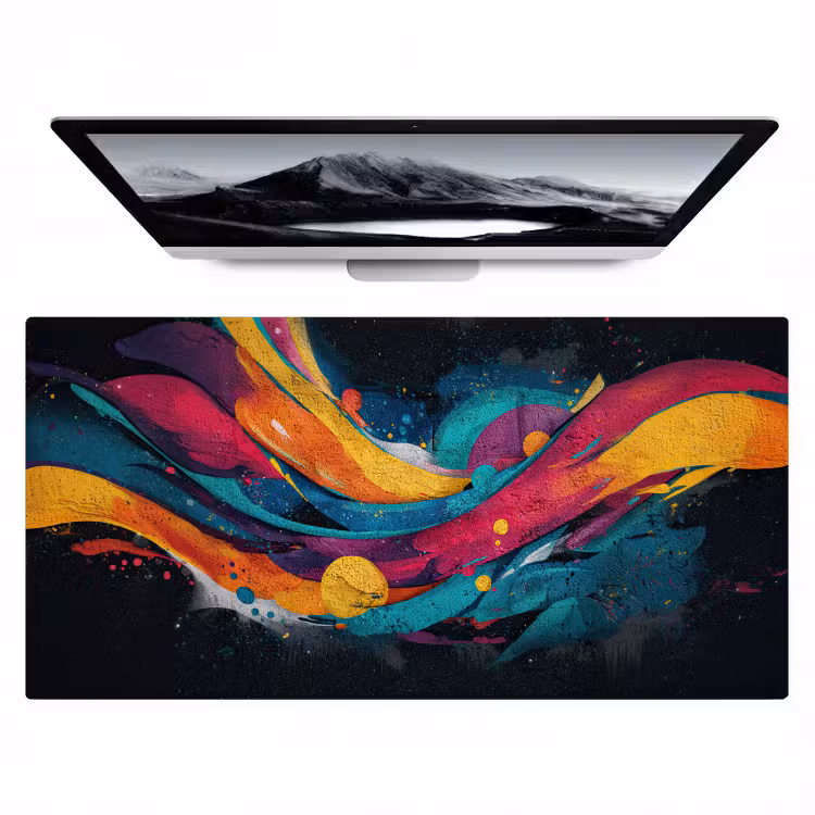 Banen - Golven - Kleurrijk - Abstract Muismat XXL klein -zzz3d