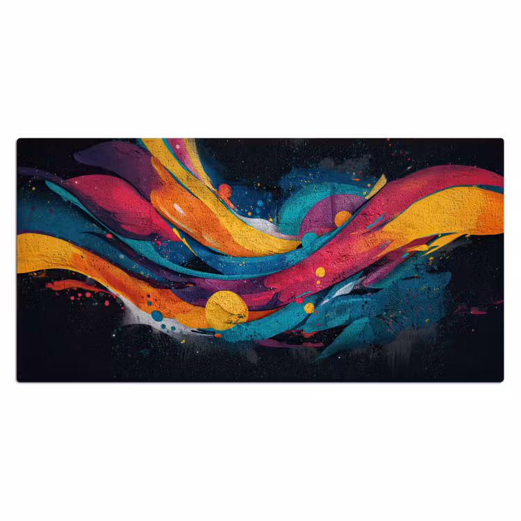 Banen - Golven - Kleurrijk - Abstract Muismat XXL klein -3d_leeg
