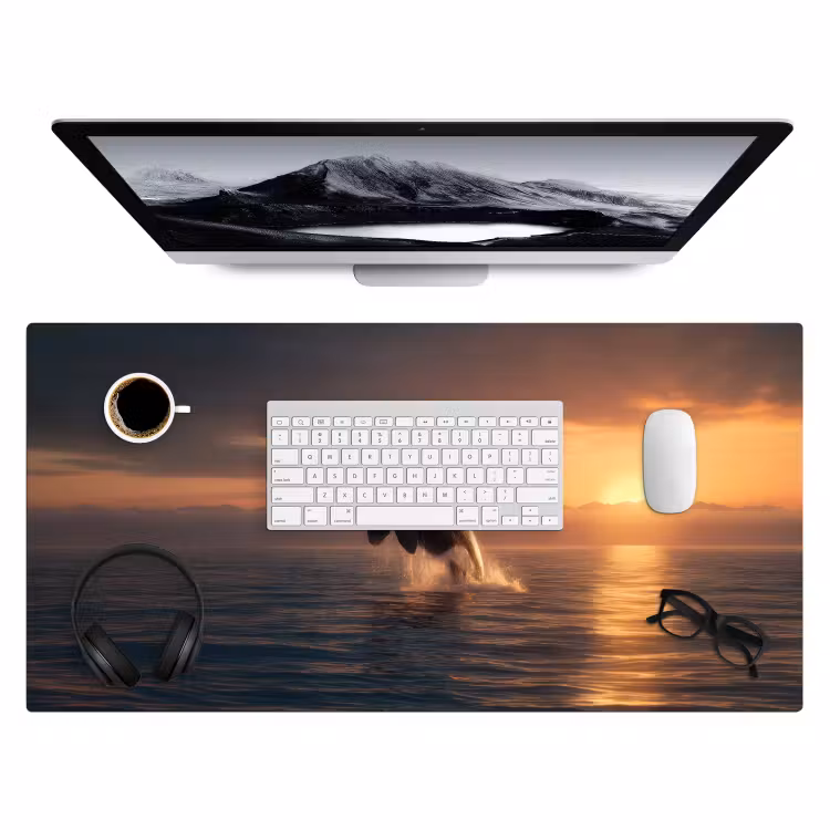 Orka - Zee - Zonsondergang Muismat XXL klein -3d