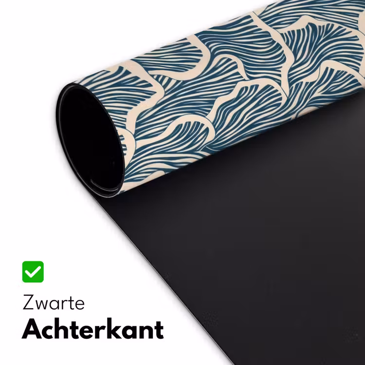 Organisch - Blauw - Crème - Schelpen Muismat XXL klein 681 -sfeer2