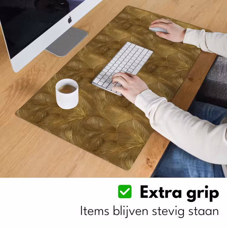Organisch - Lijnen - Goud Muismat XXL klein 681 -sfeer3