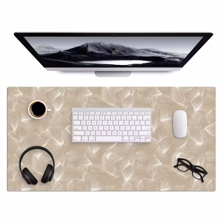 Organisch - Textuur - Beige Muismat XXL klein 681 -3d