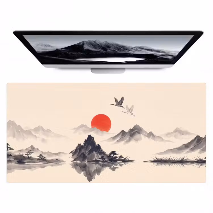Oosters - Kraanvogels - Landschap Muismat XXL klein -zzz3d