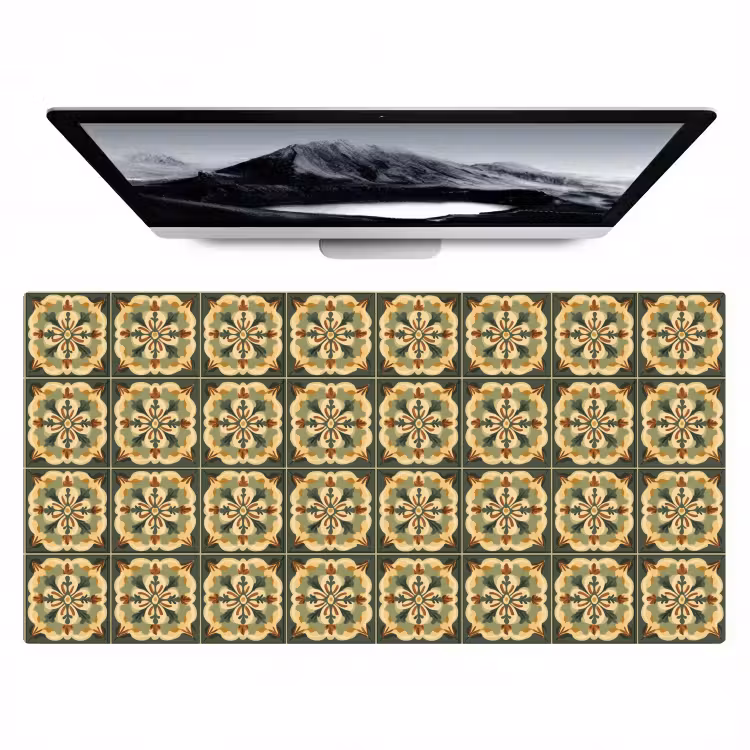 Ornament - Patroon - Groen Muismat XXL klein 681 -zzz3d
