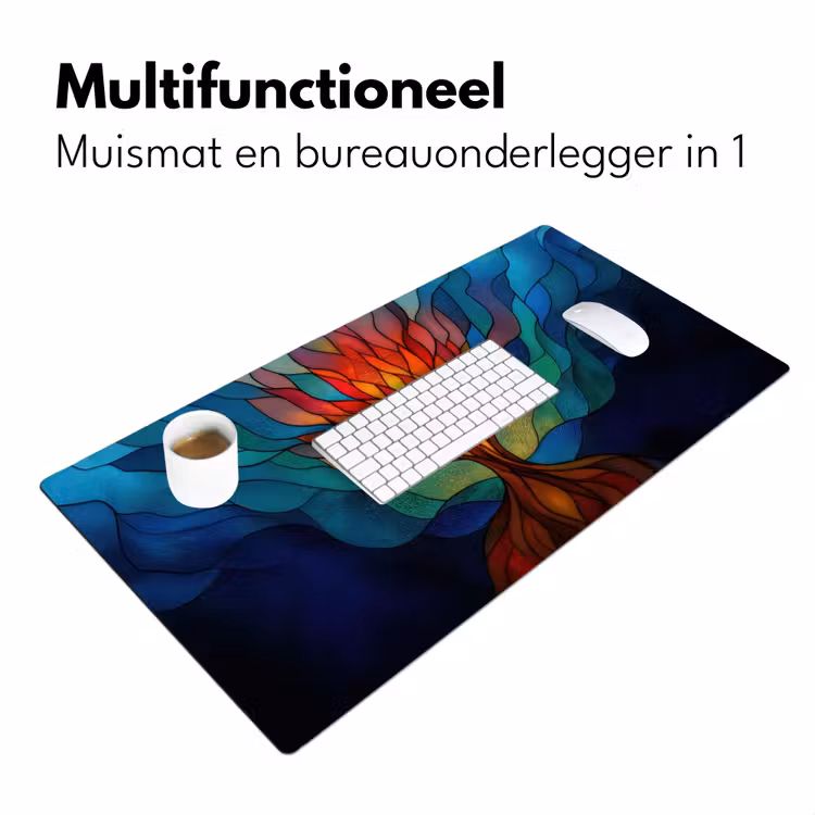 Sierglas - Boom - Rood - Vlakken Muismat XXL klein -sfeer4