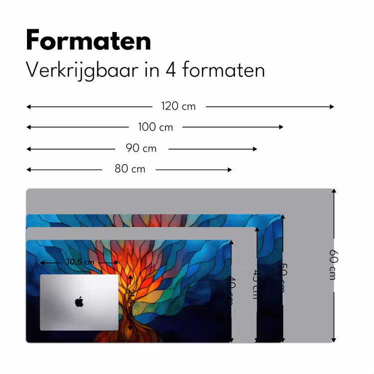 Sierglas - Boom - Rood - Vlakken Muismat XXL klein -sfeer5