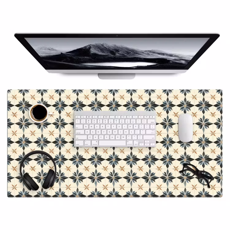 Sierlijk - Ornament - Blauw Muismat XXL klein 681 -3d