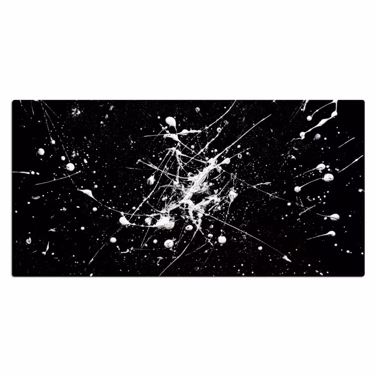 Verfspatten - Wit - Abstract - Explosie Muismat XXL klein -3d_leeg