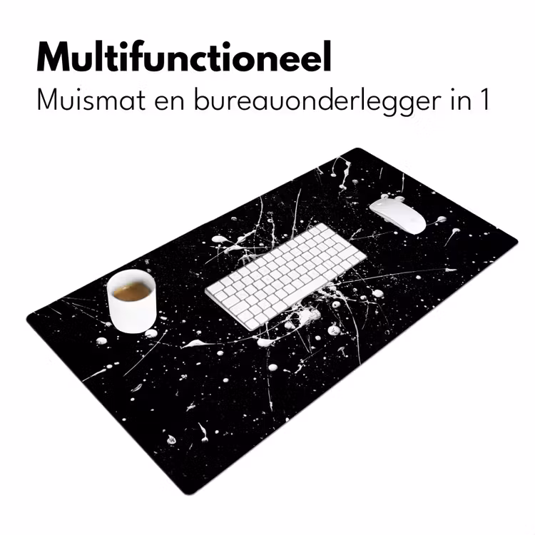 Verfspatten - Wit - Abstract - Explosie Muismat XXL klein -sfeer4