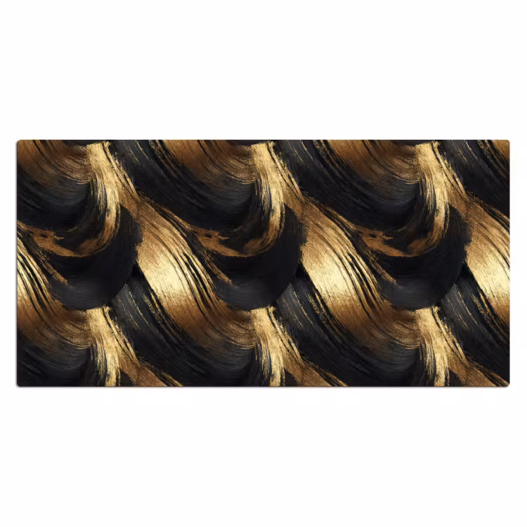 Verfstreken - Abstract - Goud - Zwart Muismat XXL klein 681 -3d_leeg