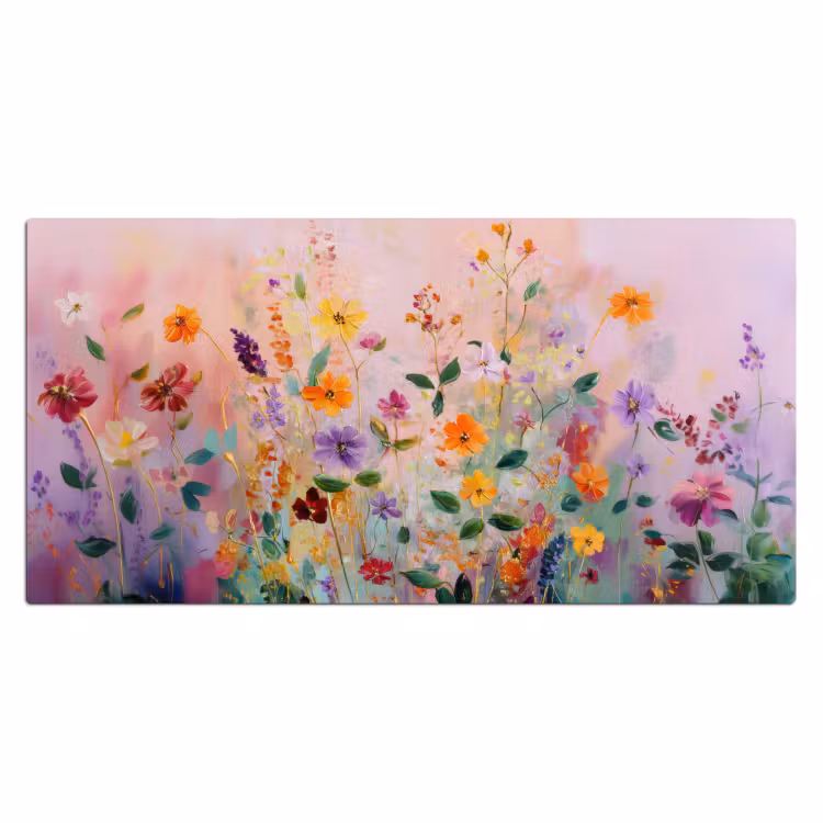 Schilderij - Bloemen - Abstract - Kleurrijk Muismat XXL klein -3d_leeg