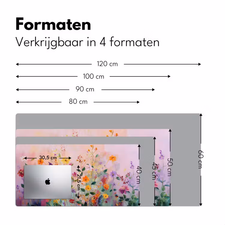 Schilderij - Bloemen - Abstract - Kleurrijk Muismat XXL klein -sfeer5