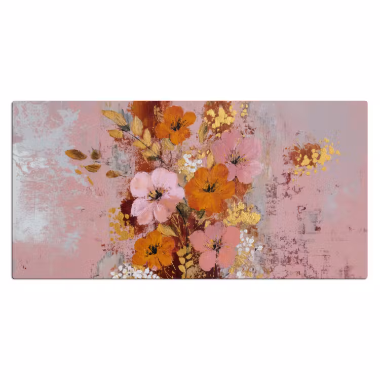 Schilderij - Bloemen - Rustiek - Roze Muismat XXL klein -3d_leeg