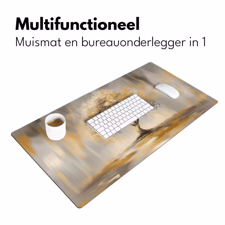 Schilderij - Boom - Abstract - Bladeren Muismat XXL klein -sfeer4