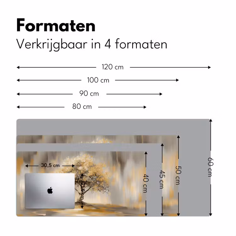 Schilderij - Boom - Abstract - Bladeren Muismat XXL klein -sfeer5